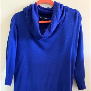 Sapphire Cowl Neck Sweater Blue Soft Cozy